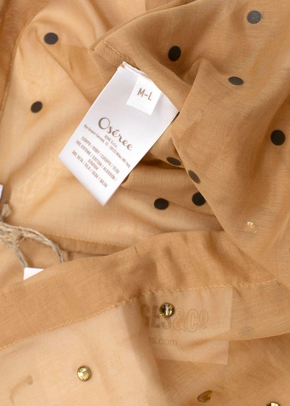 Oseree Golden Beige Cotton/Silk SS24 Gem Pants