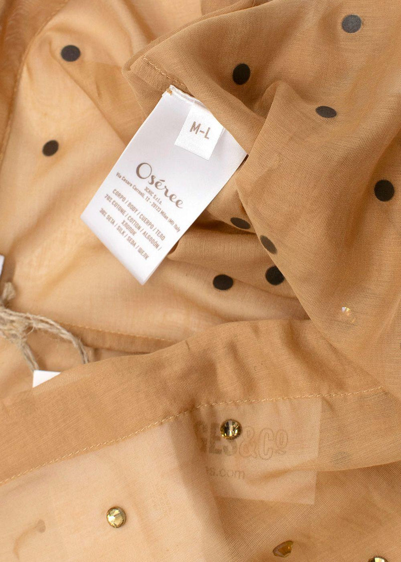 Oseree Golden Beige Cotton/Silk SS24 Gem Pants