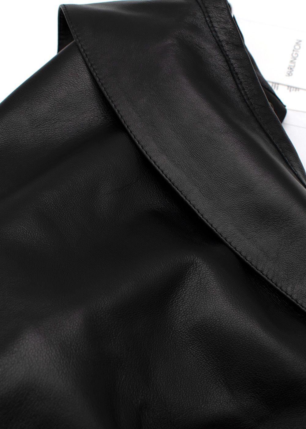 Seymour black leather dagger collar shirt