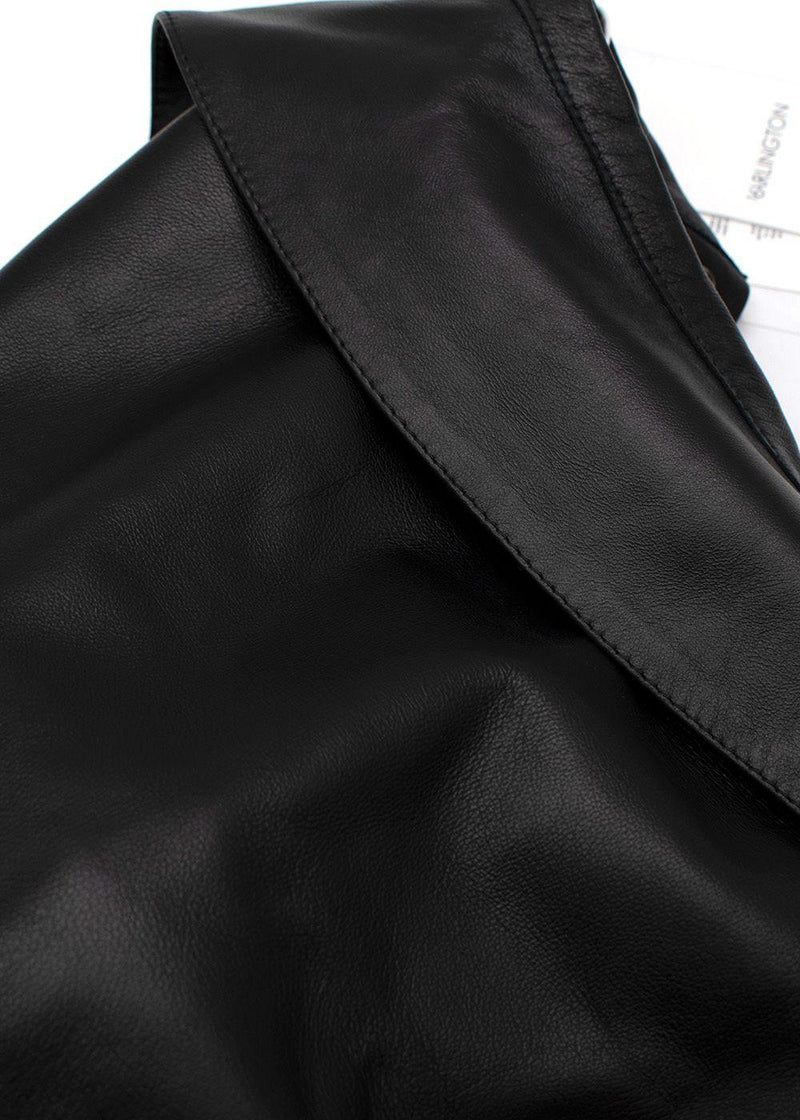 Seymour black leather dagger collar shirt