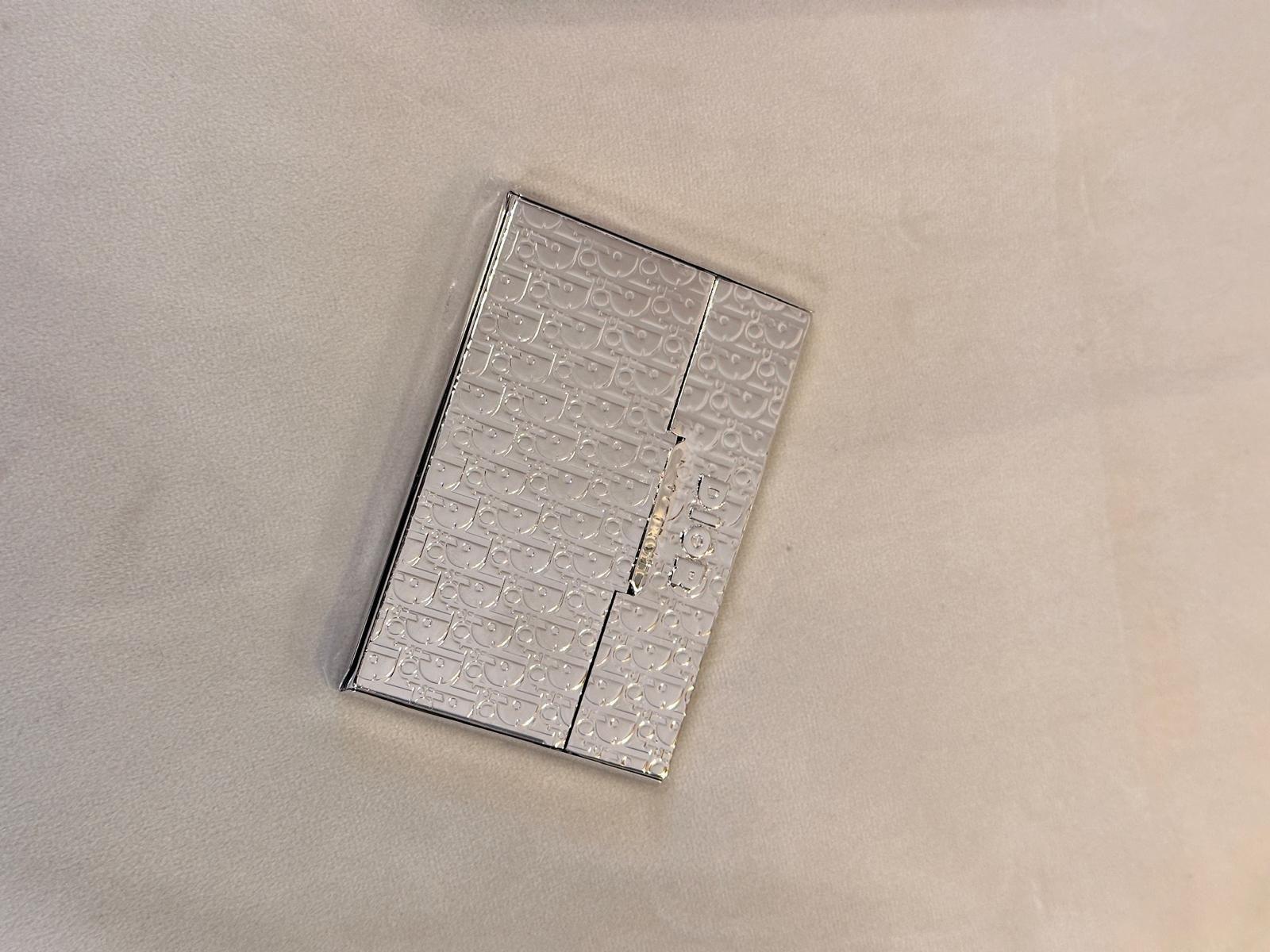 Dior Silver Oblique Metal Card Holder