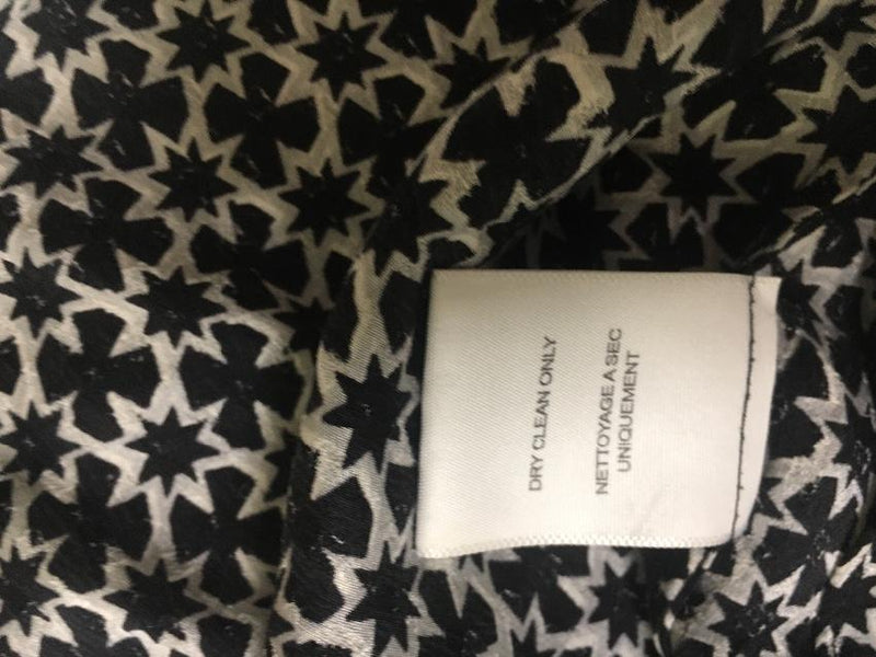 Joie black and white silk top
