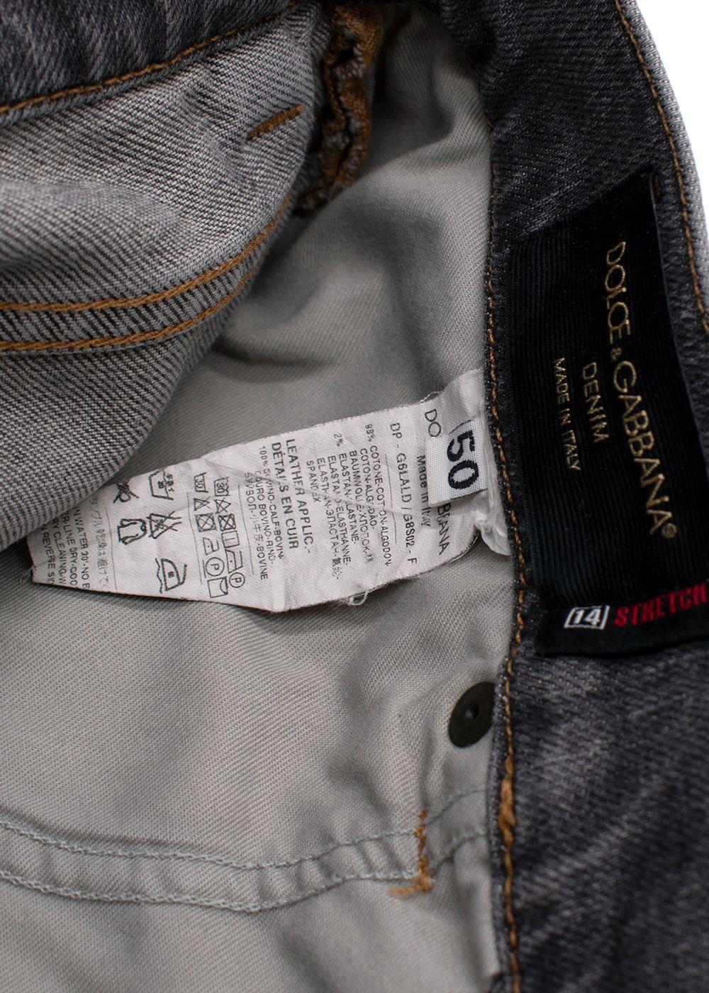 Dolce & Gabanna Distressed Grey Slim-Fit Jeans