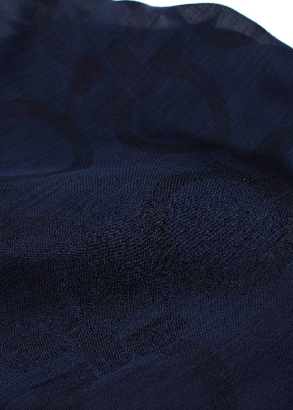 Blue Gancini Print Scarf