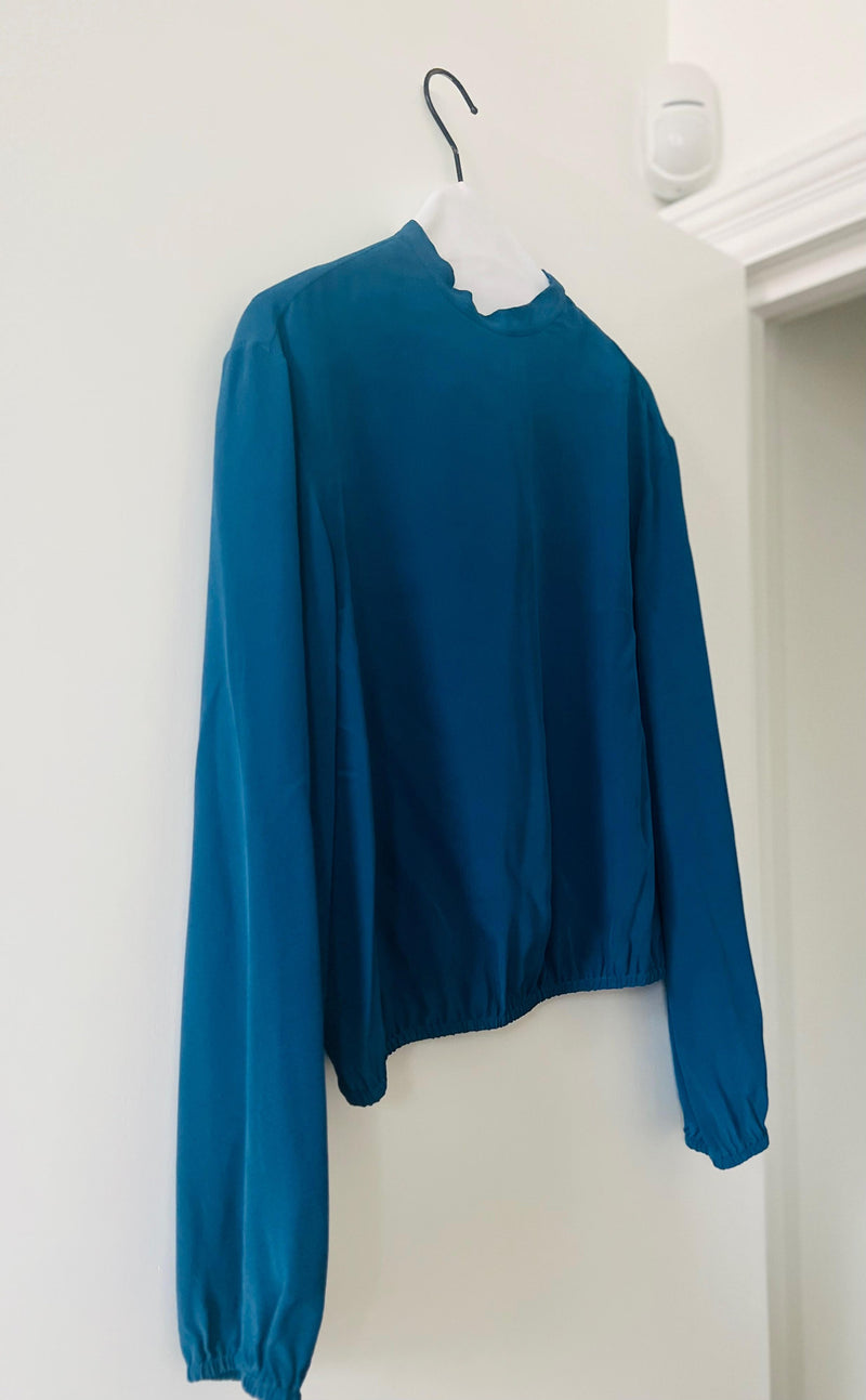 Red Valentino Blue Silk Blouse