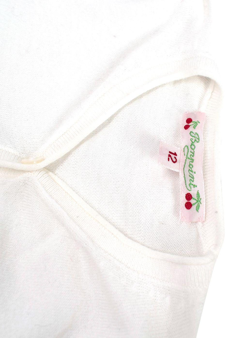Bonpoint Kids White Knit Cardigan