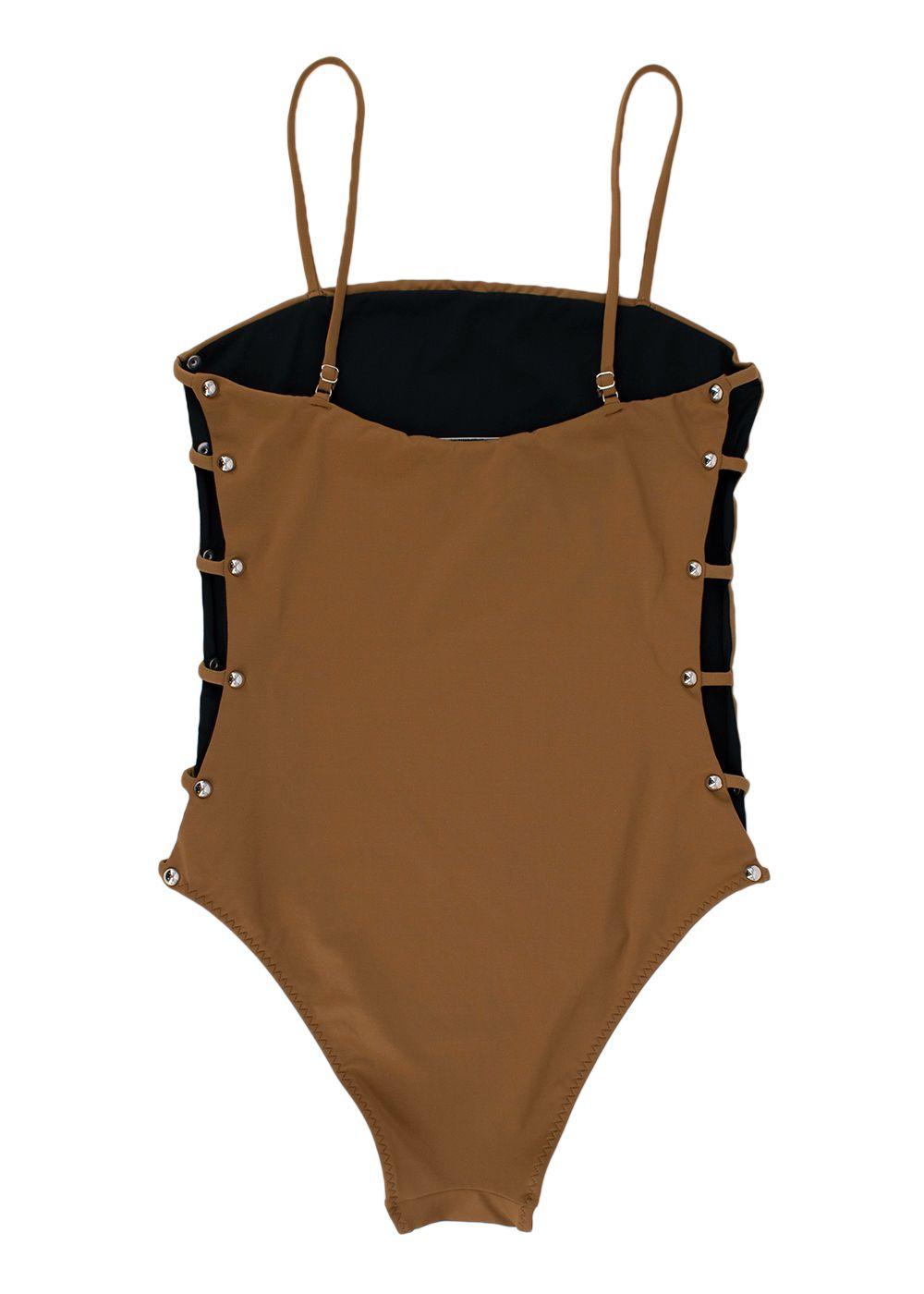 Brown Cutout Swimsuit