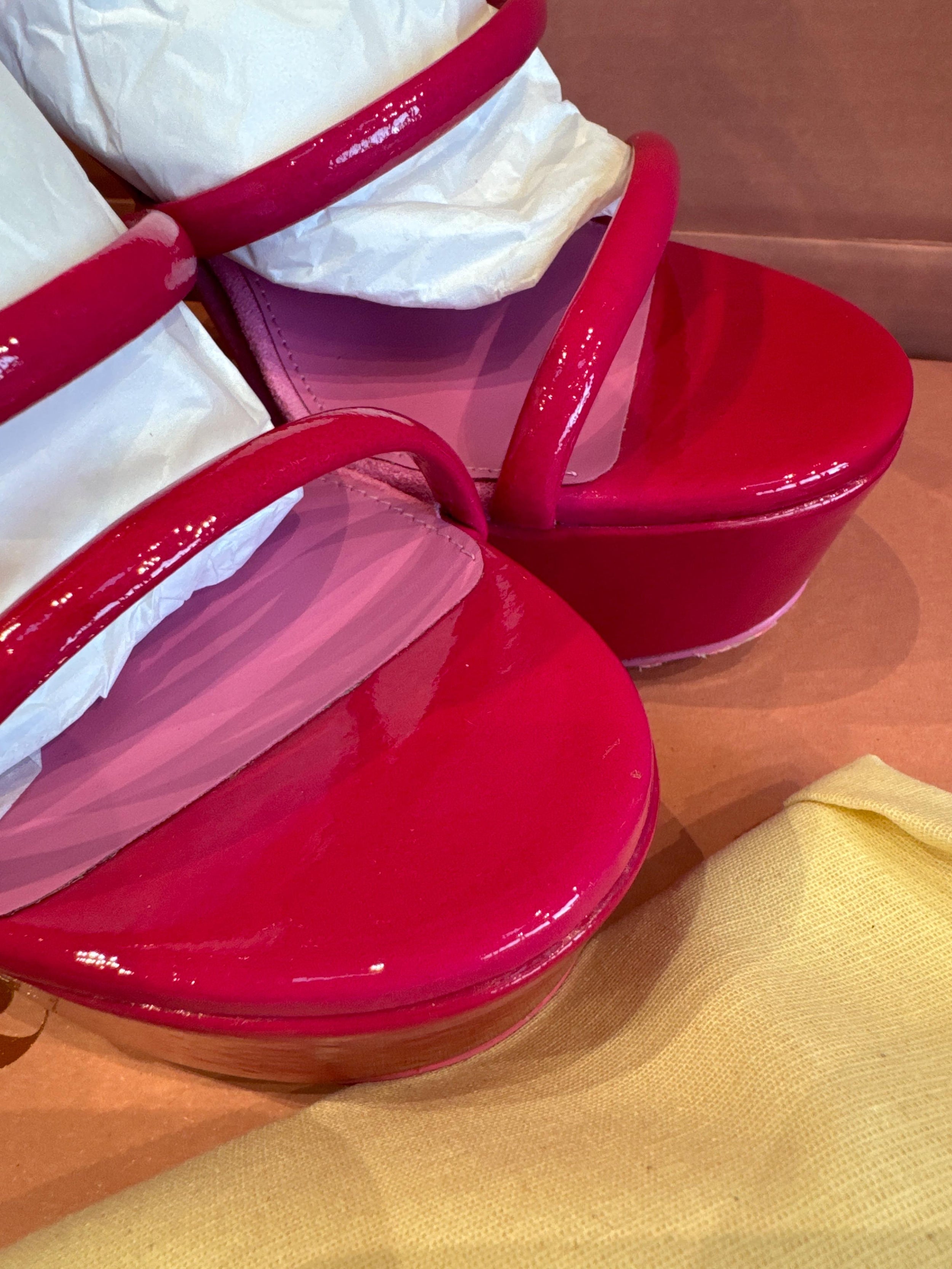 Cult Gaia Pink Aliza Platform Heels