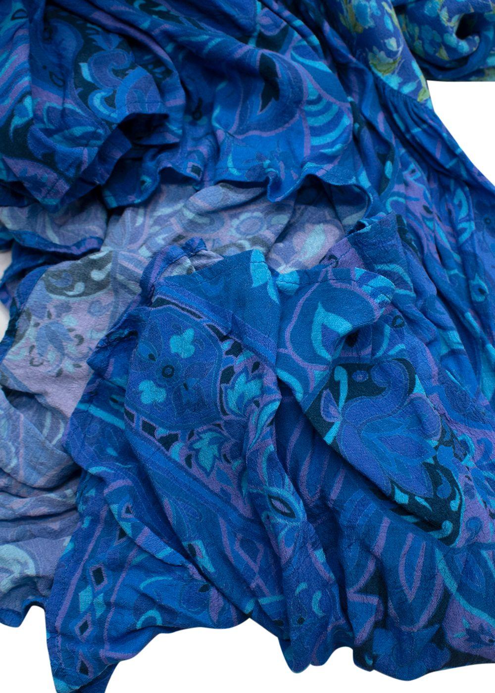 Rixo Blue Virginia Floral-Print Maxi Dress