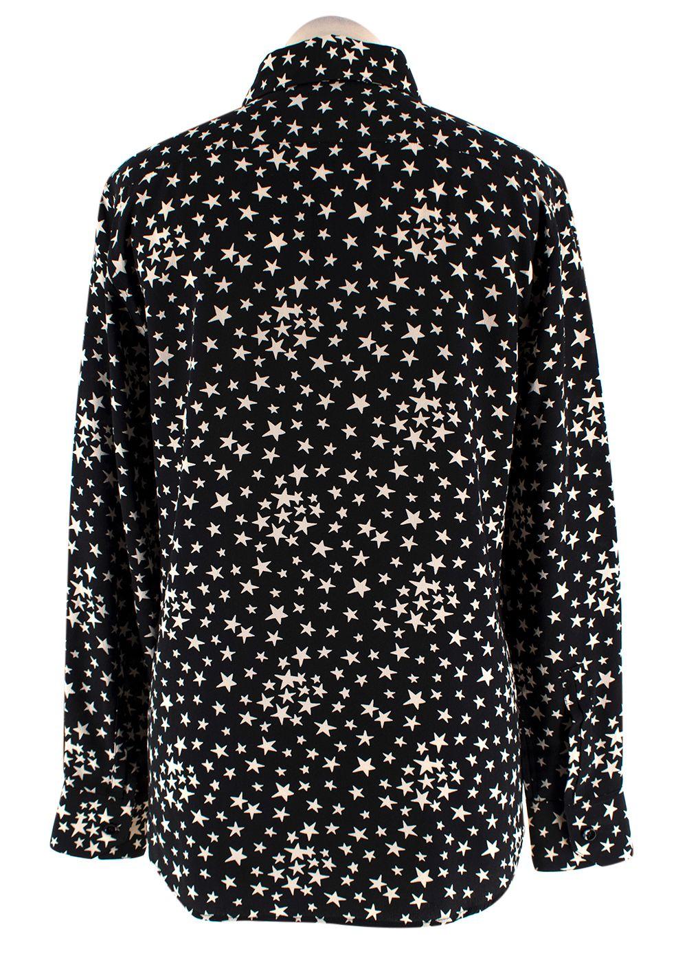 Saint Laurent Black and White Star Blouse