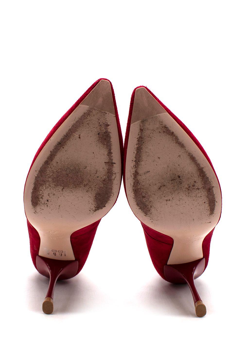 Roger Vivier Red Suede 'I Love Pumps'