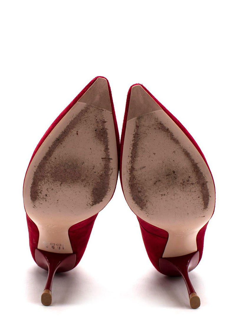 Roger Vivier Red Suede 'I Love Pumps'