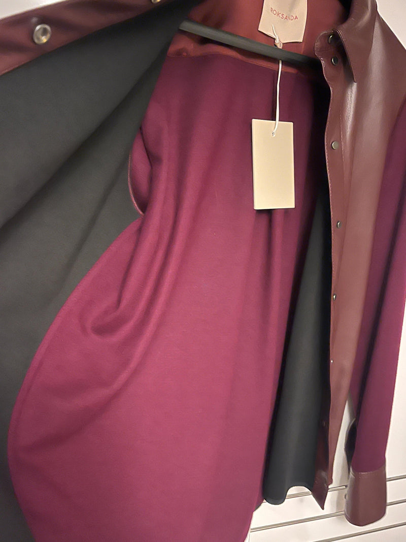 Roksanda burgundy faux leather Paden shirt