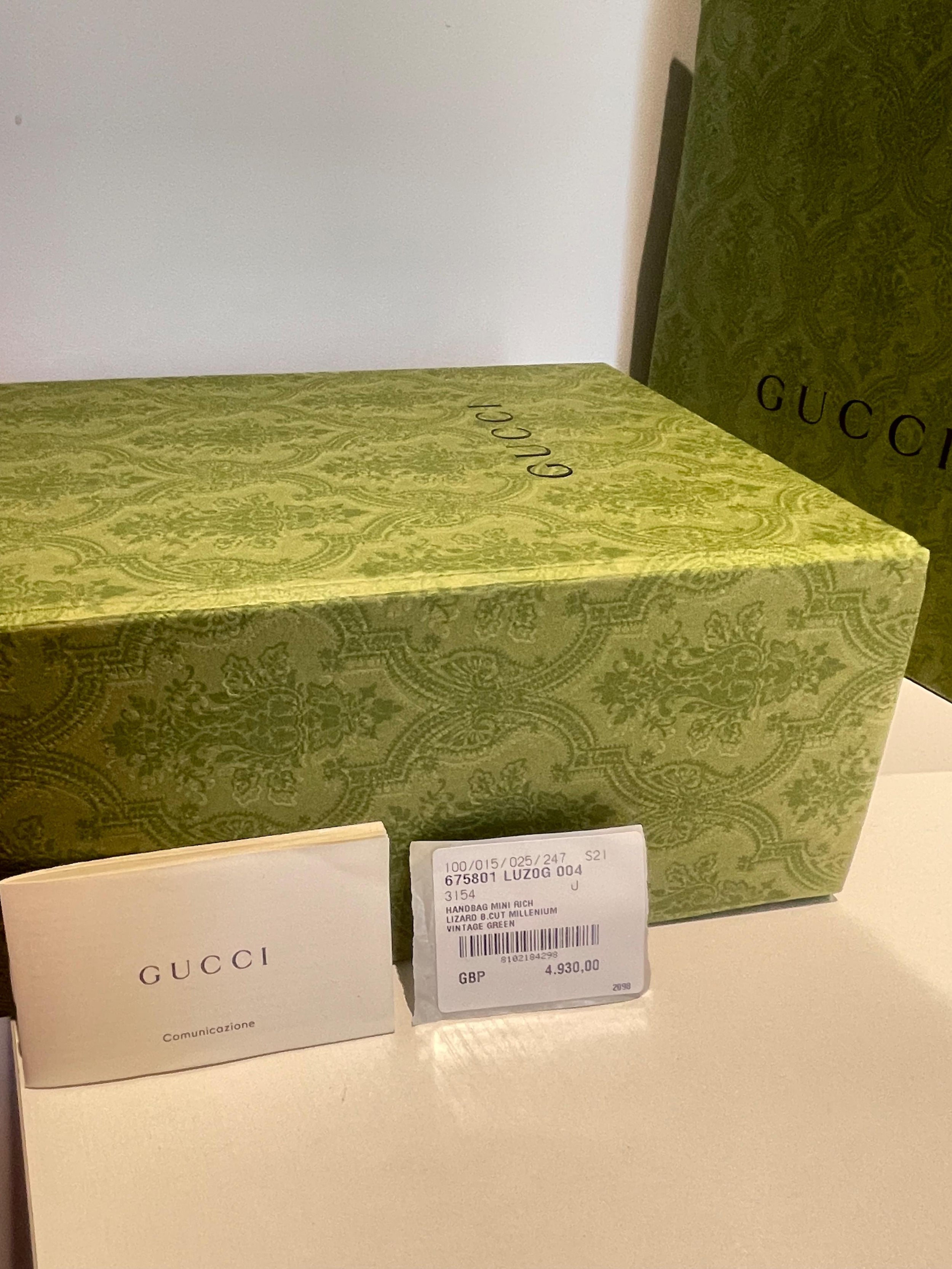 Gucci Emerald Green Horsebit 1955 Lizard Mini Bag