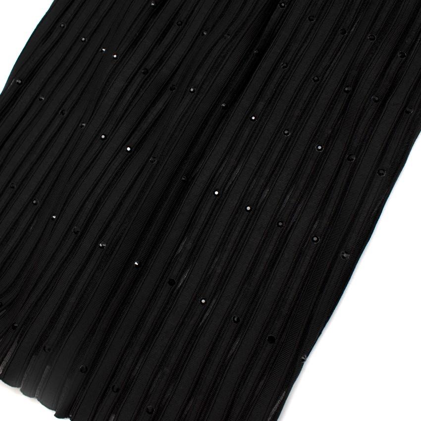 Zuhair Murad Black Embellished Stretch Silk Sheer Panelled Mini Dress