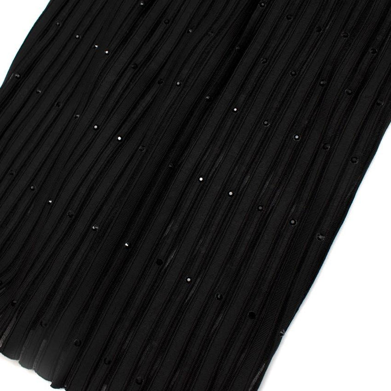 Zuhair Murad Black Embellished Stretch Silk Sheer Panelled Mini Dress