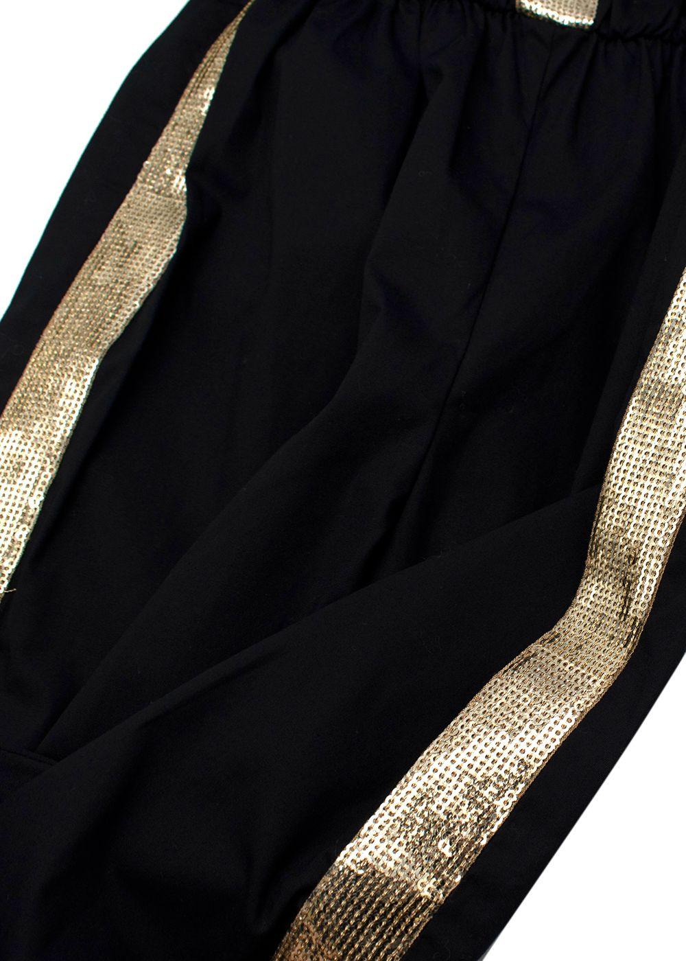 black cotton gold sequin trimmed jumpsuit 4-5Y