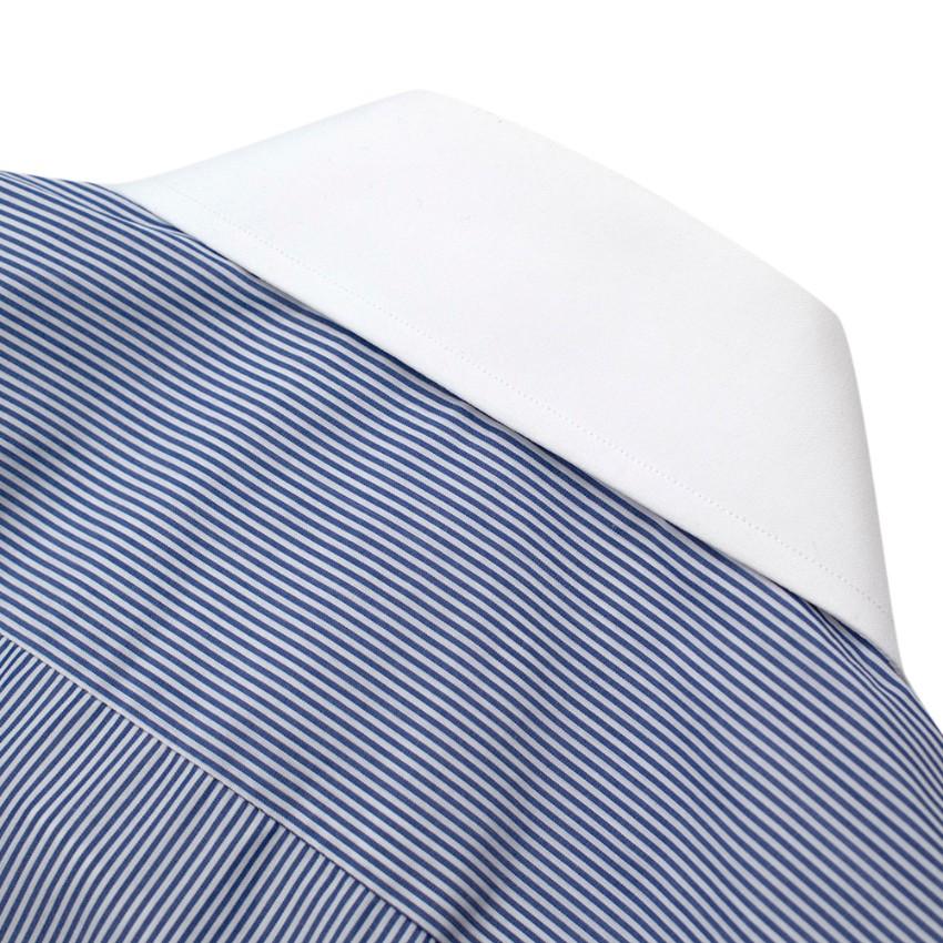 Emanuele Maffeis Blue & White Striped Cotton Tailored Shirt