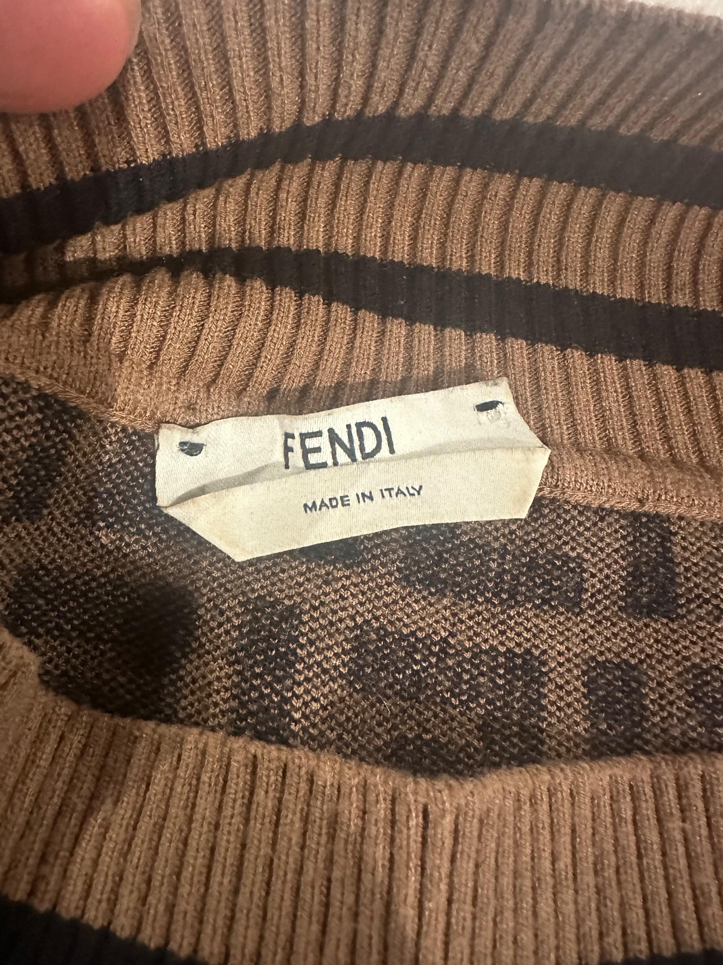 Fendi Bardot Monogram Midi Dress