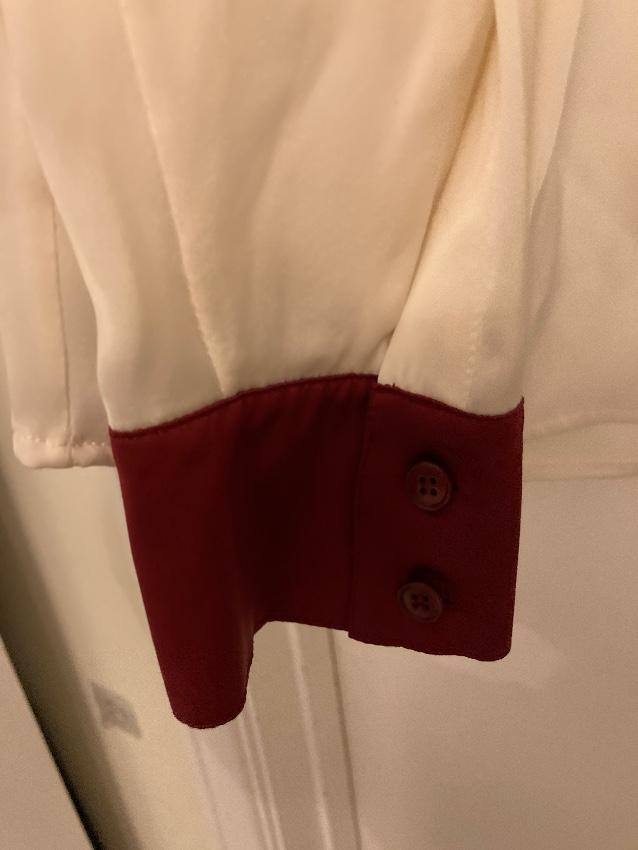 Stella McCartney Cream Blouse with Wine Contrast Cuff