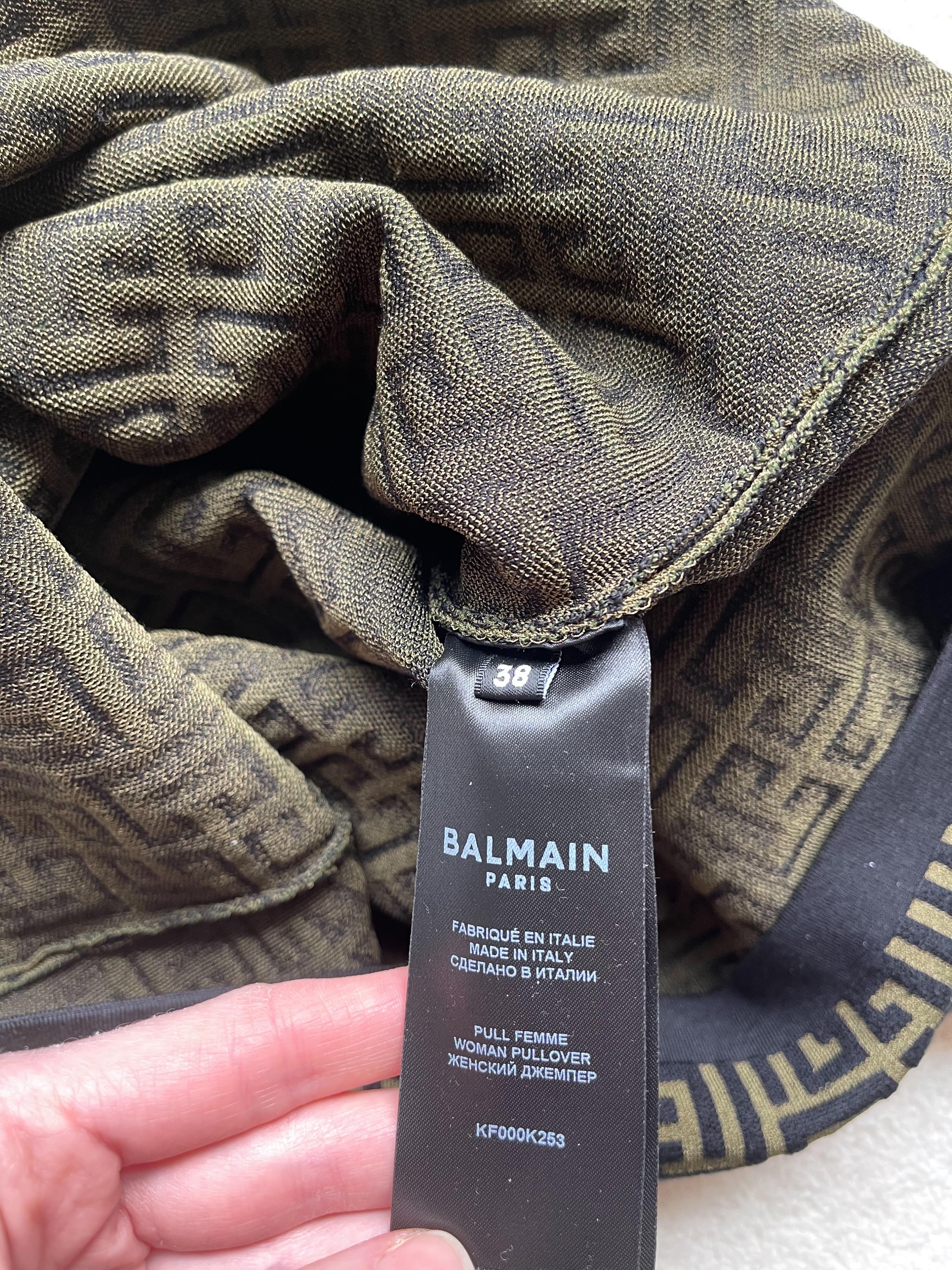 Khaki Monogram Stretch Knit Jumper