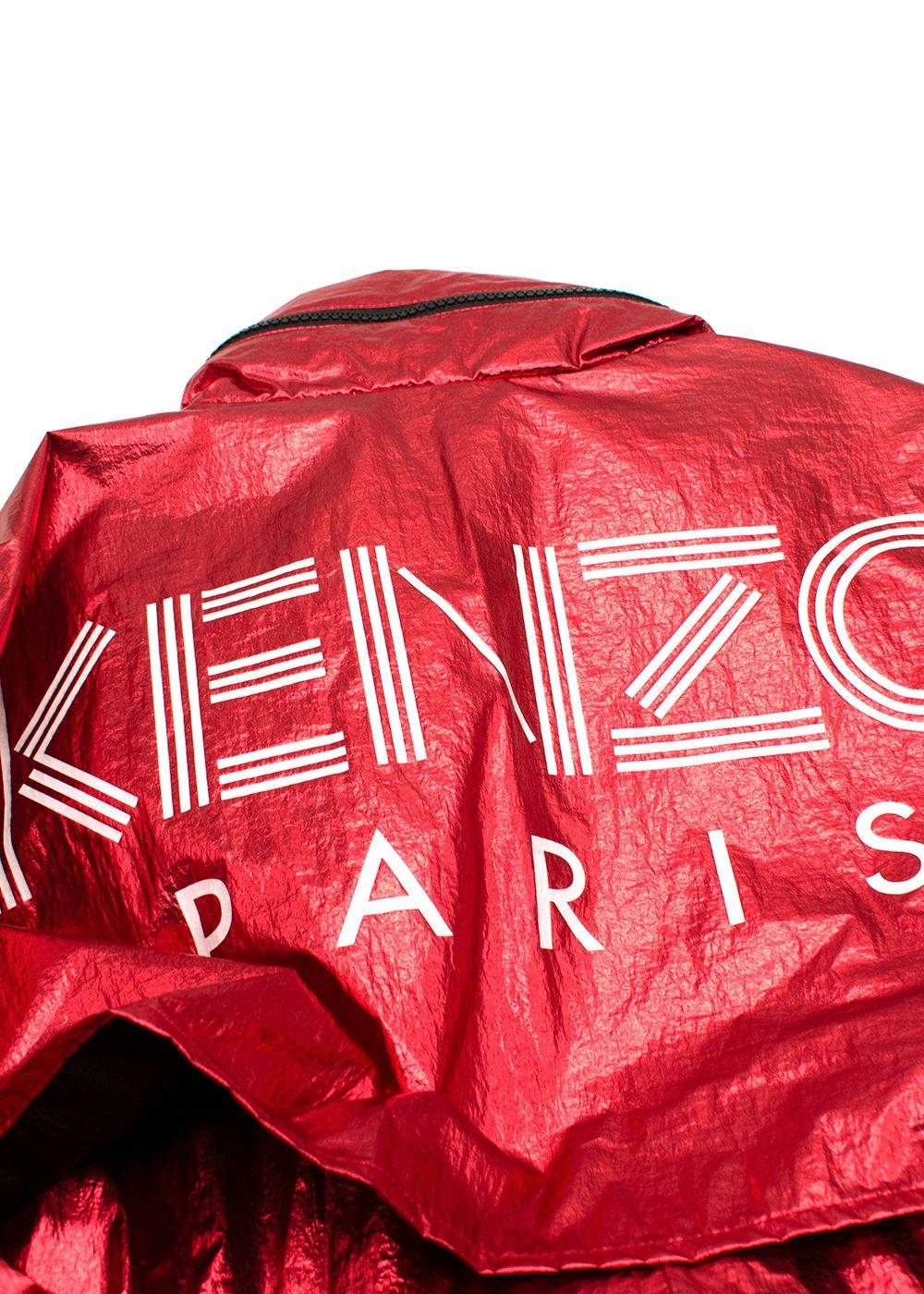 Kenzo Red Metallic Windbreaker Jacket