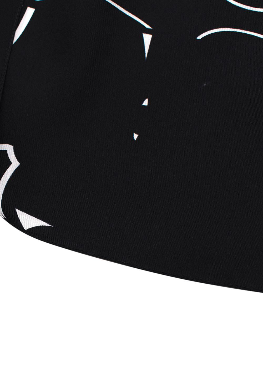 Hermes Black And White Belted Silk Dress Tunic