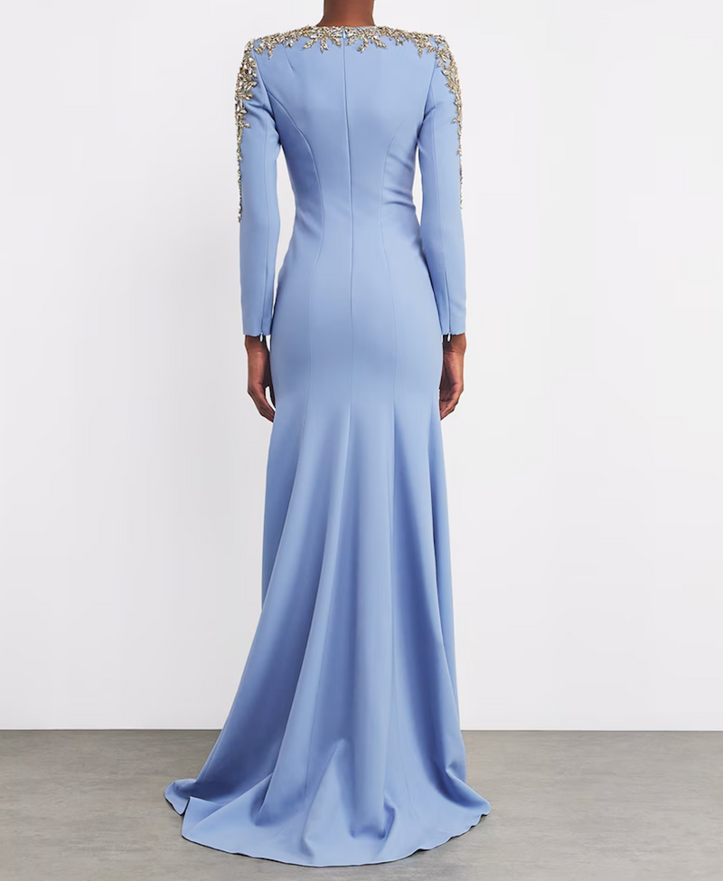 Jenny Packham Crepe Embellished Sabi Gown