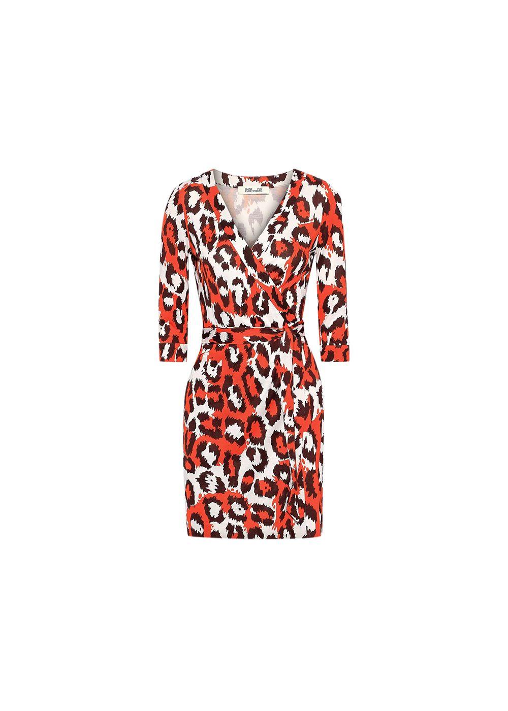 Orange leopard print silk jersey Julian mini dress