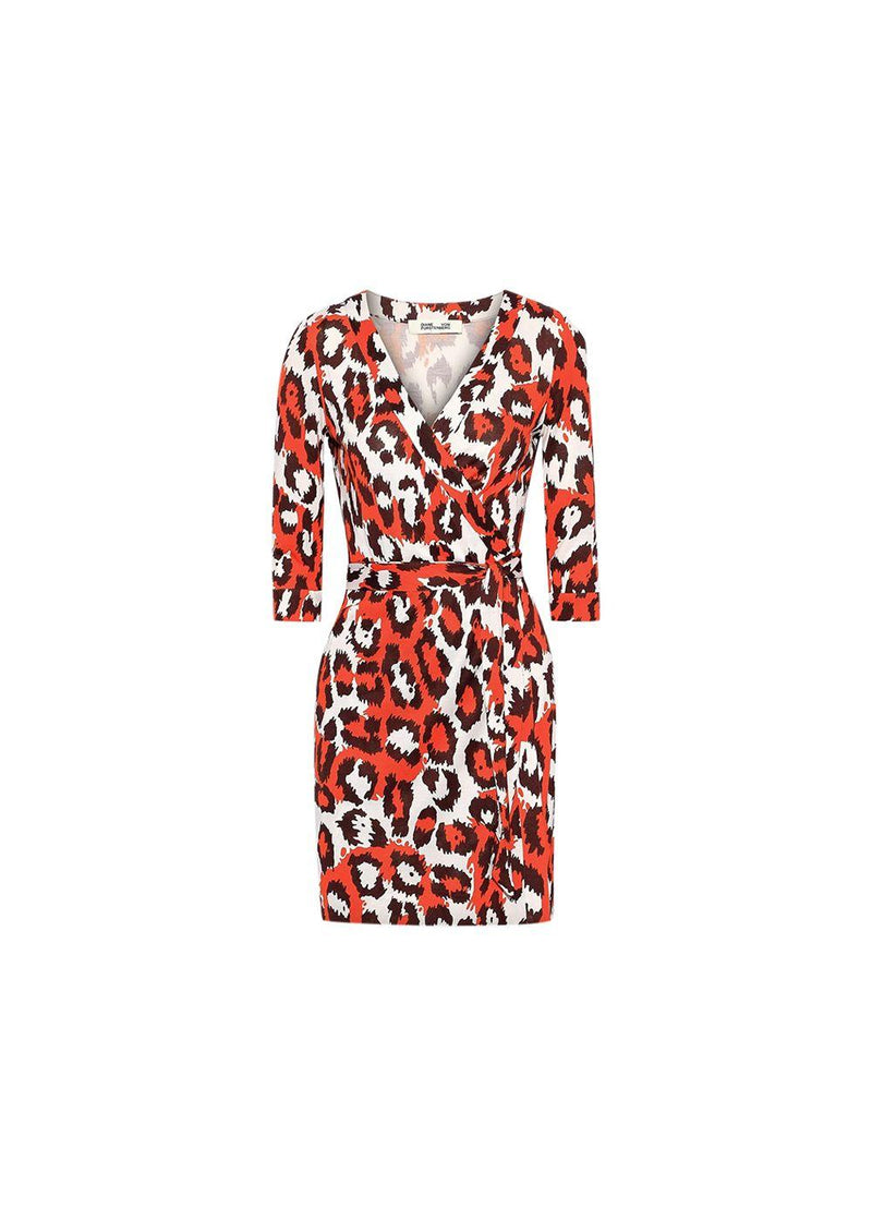Orange leopard print silk jersey Julian mini dress