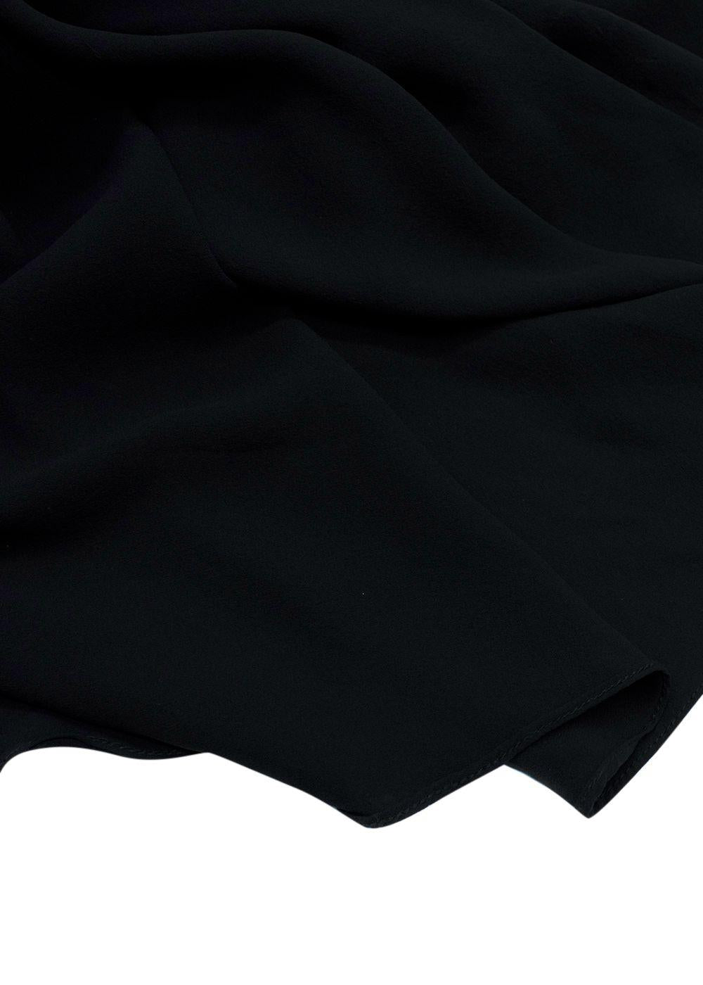 Chanel Black Floaty Silk Midi Skirt