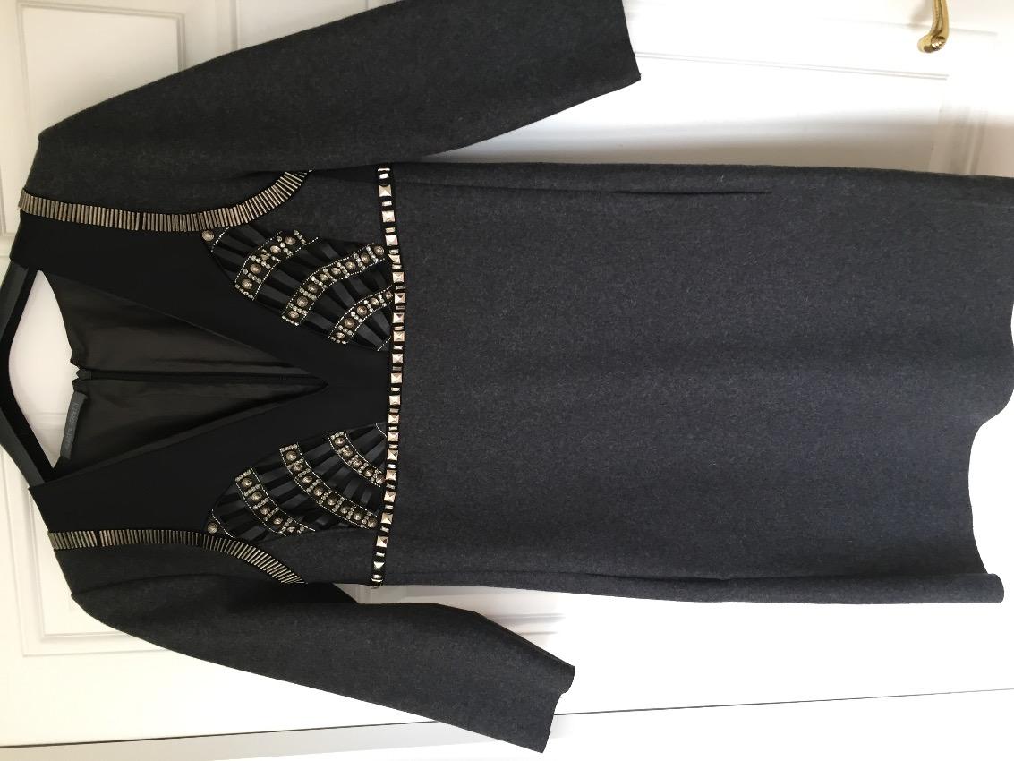 Alberta Ferretti Grey Embellished Silk Dress
