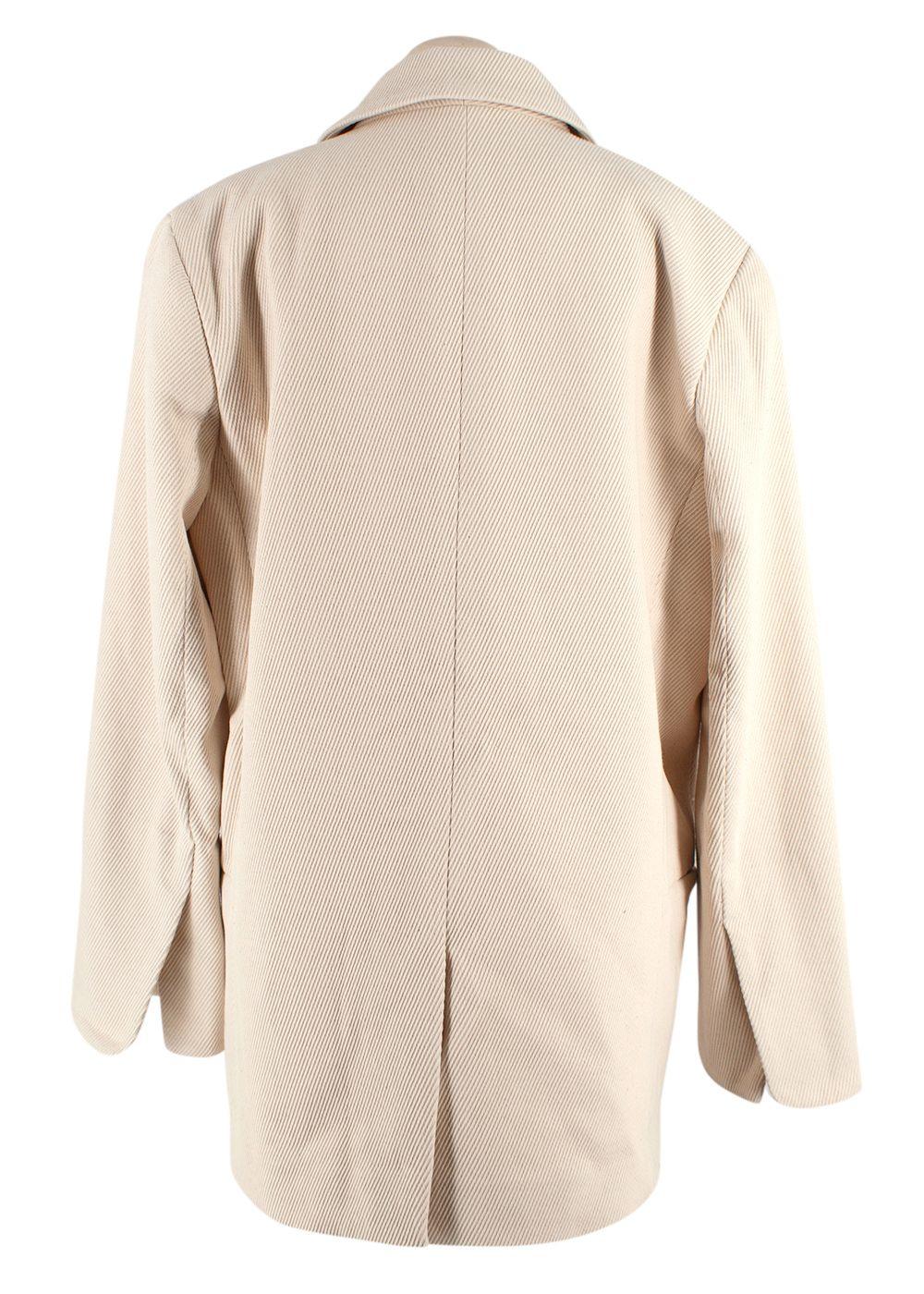 Lauren Manoogian Cream Ribbed Single Breasted Blazer and Trouser Suit
