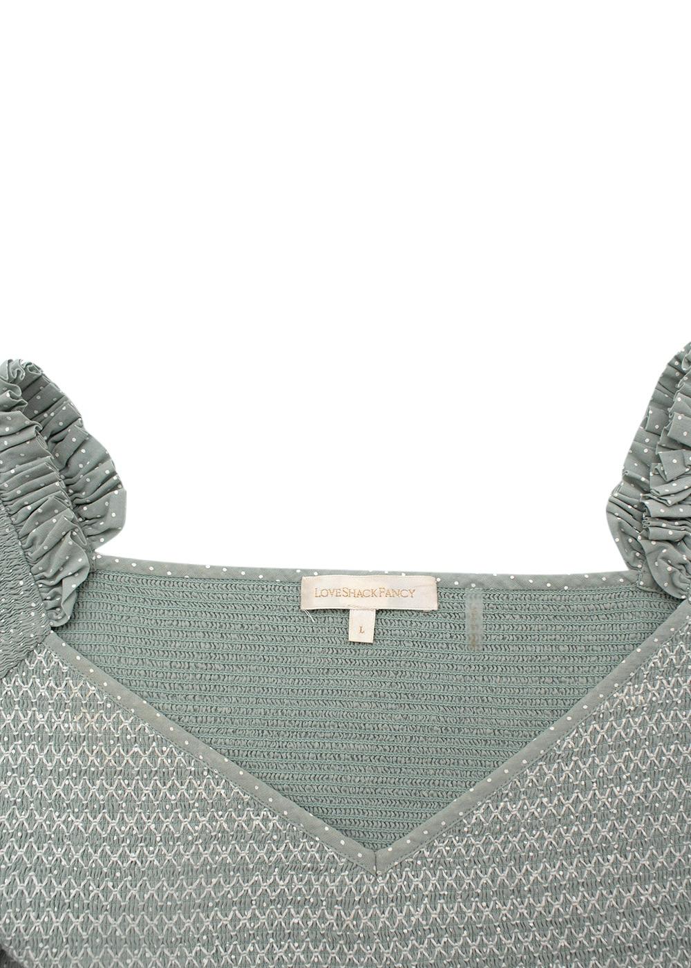 Pale Green Shirred Tilly Smock Top