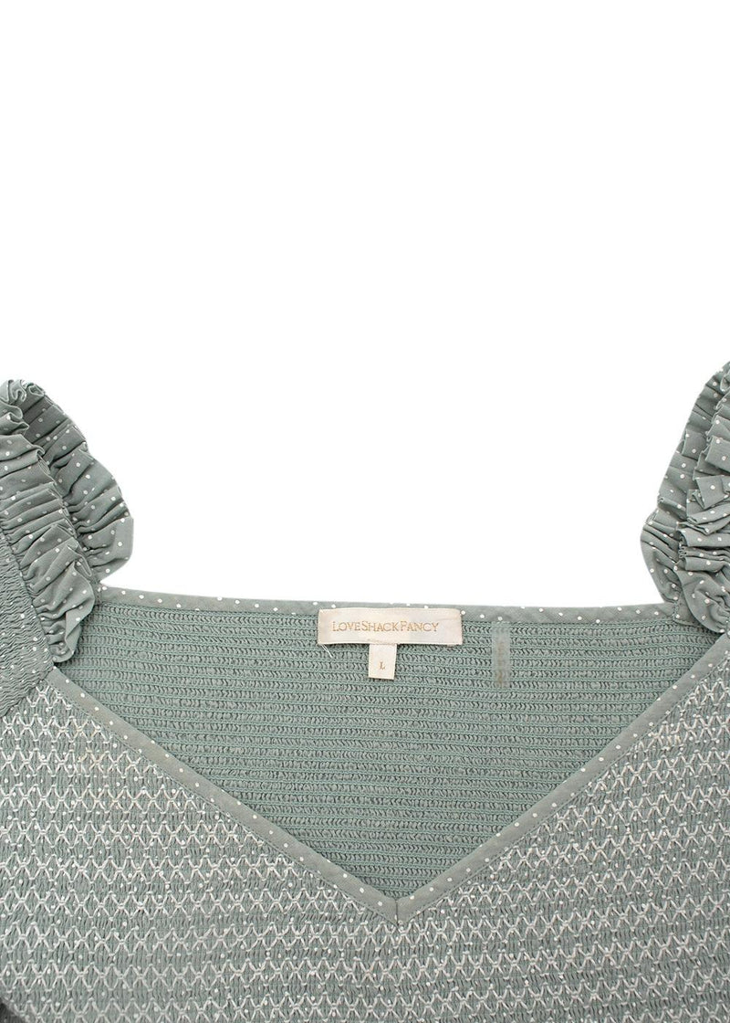 Pale Green Shirred Tilly Smock Top