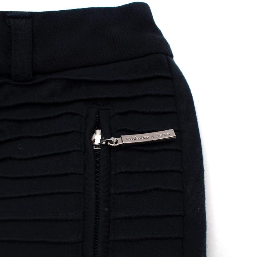 Nicholas & Bears Navy Jersey Trousers with Pleats