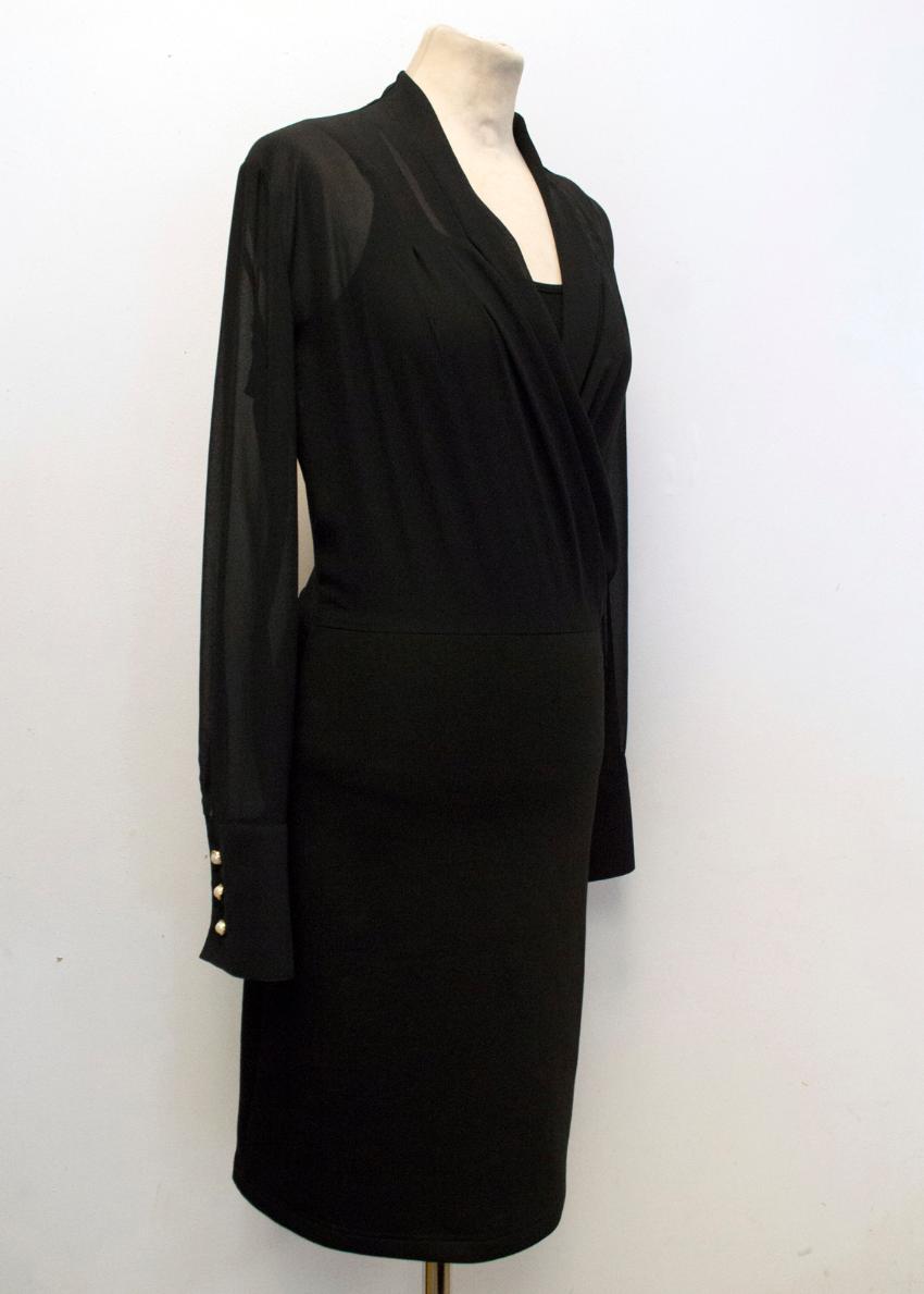 Weill Black Mesh Top Long Sleeved Dress