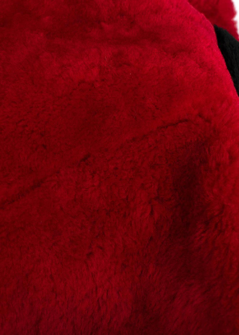 MCQ Red & Pink Shearling Zip Jacket