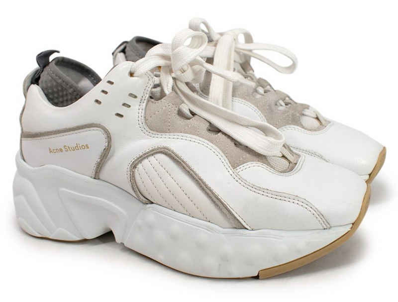 Acne Studios White Leather Manhattan Sneakers