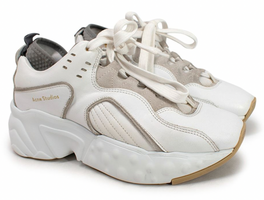 Acne Studios White Leather Manhattan Sneakers