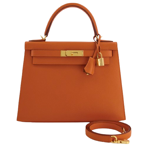 Hermes Kelly 28 Sellier in Orange Epsom Leather with Gold Hardware