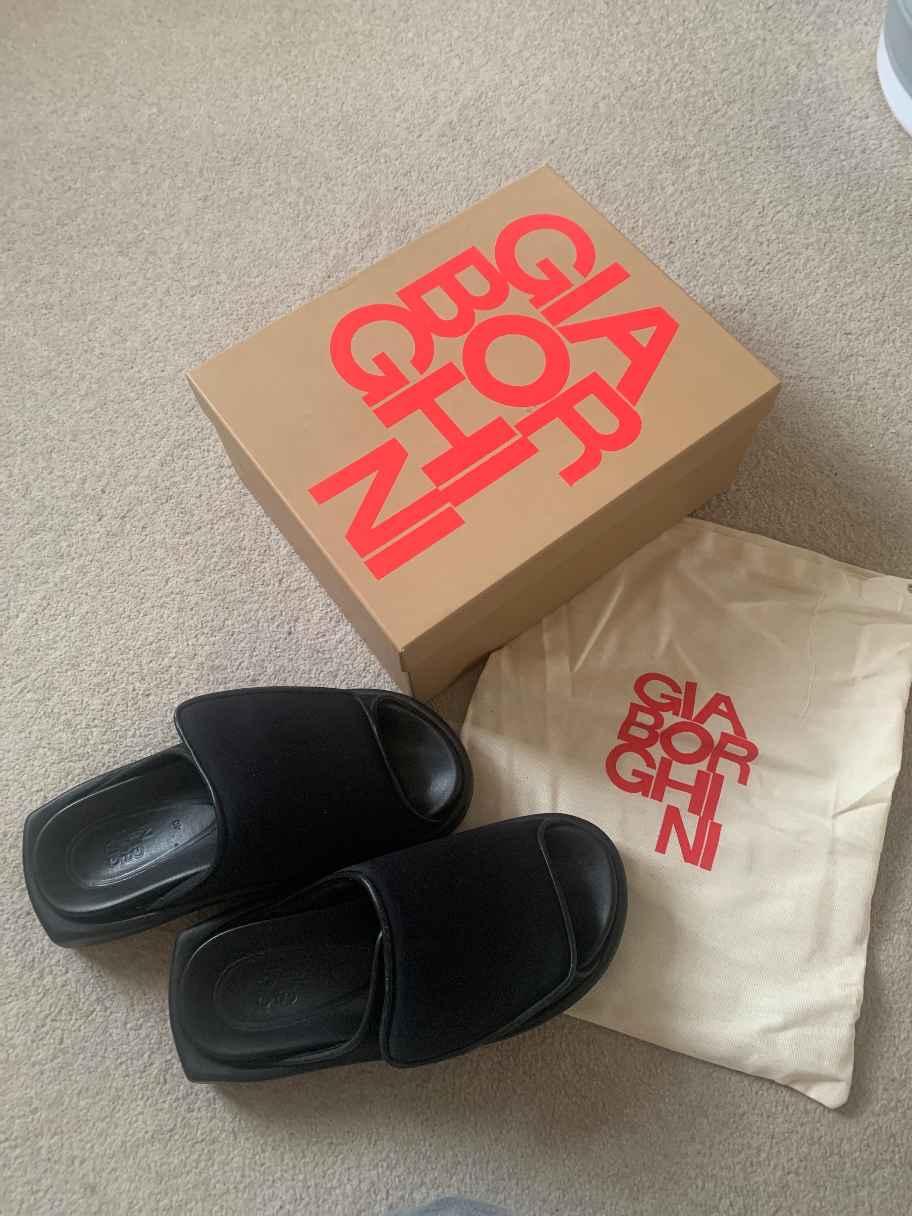 Gia Borghini Gia 1 leather-trimmed slides