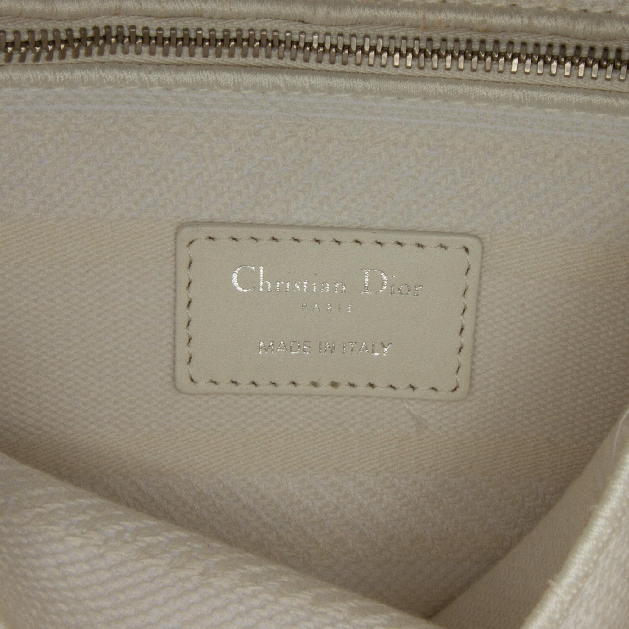 Dior White Medium Cannage Lady D-Lite