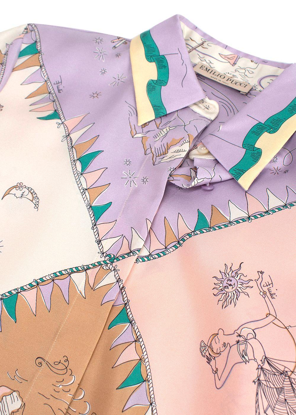 Pastel Printed Silk Blouse