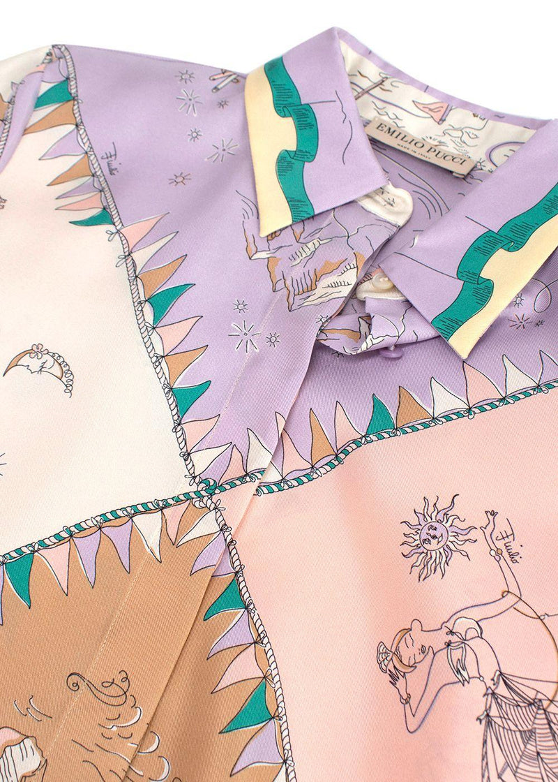 Pastel Printed Silk Blouse