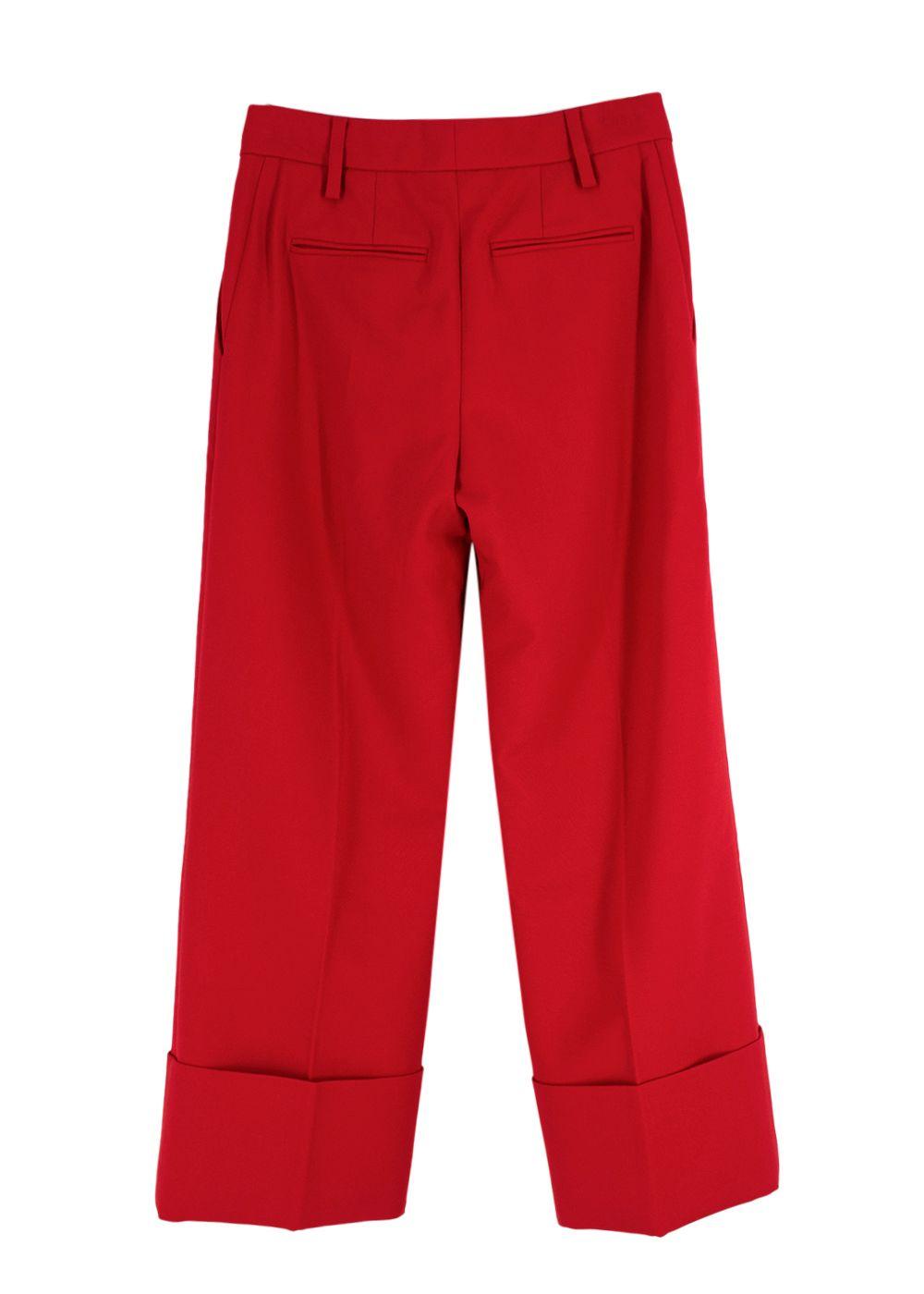 Valentino Red Cropped Tailored Suit Trousers