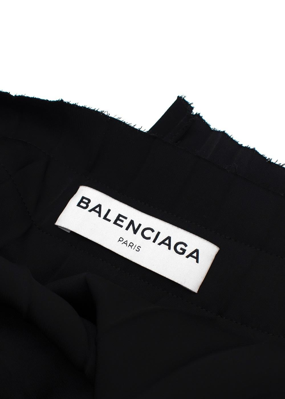 Balenciaga Black Pleated Asymmetric Skirt