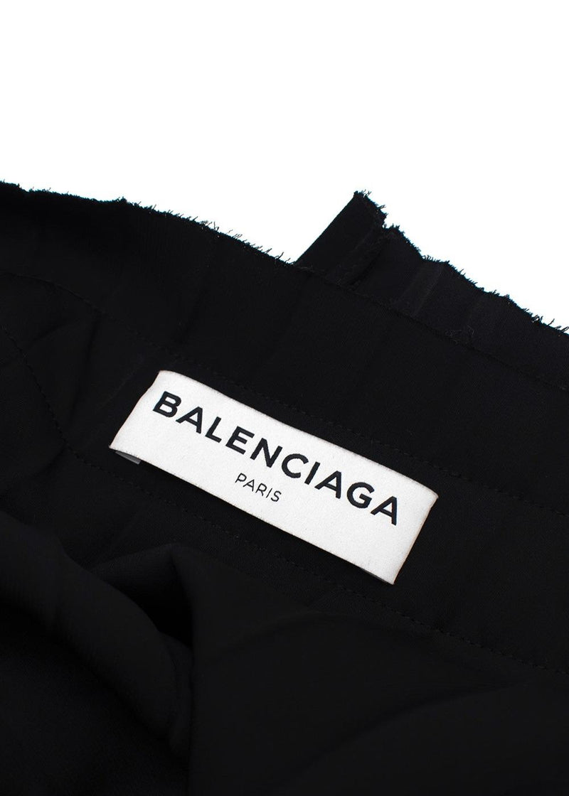 Balenciaga Black Pleated Asymmetric Skirt