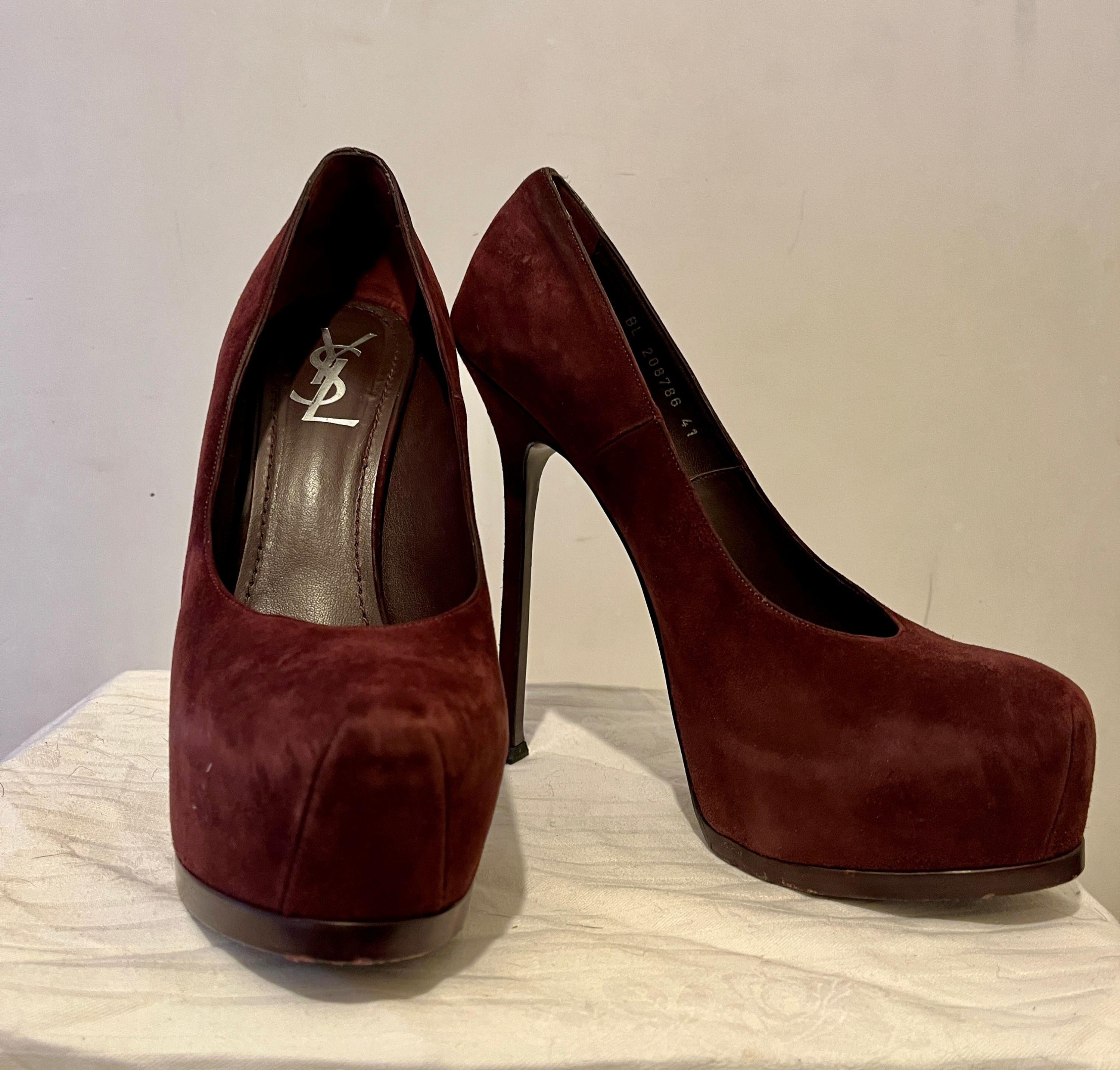 Burgundy Suede Tribtoo Pumps