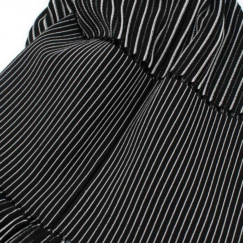 Alaia Black & White Striped Knit Skater Dress